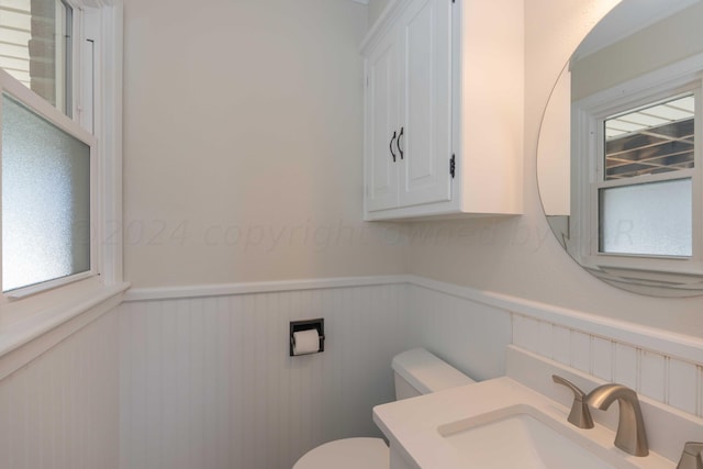 bathroom with sink and toilet