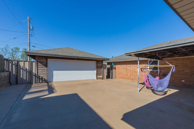 view of garage