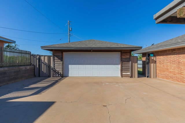 view of garage