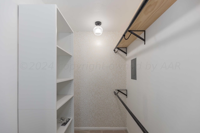 walk in closet with electric panel