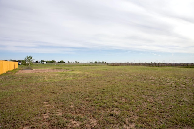 view of yard featuring a view of rural / pastoral area