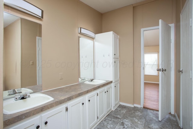 full bathroom with double vanity