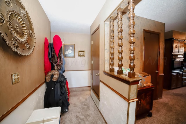 4204 Harmony St, Amarillo, TX 79109 - hall with carpet floors and a textured ceiling