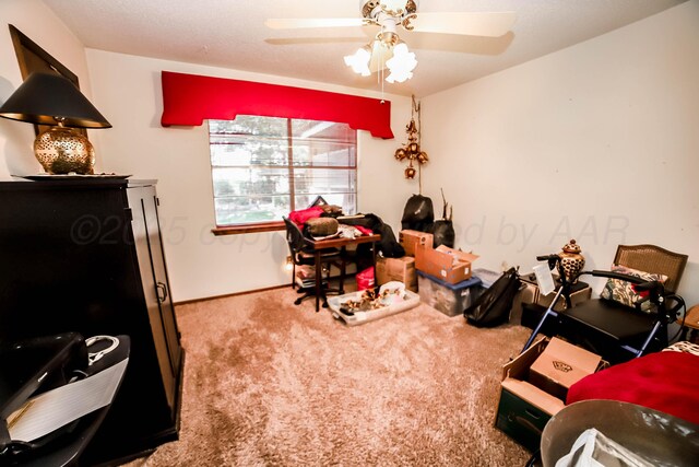 4204 Harmony St, Amarillo, TX 79109 - rec room with carpet flooring and a ceiling fan