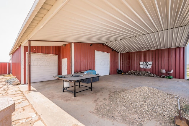 view of garage