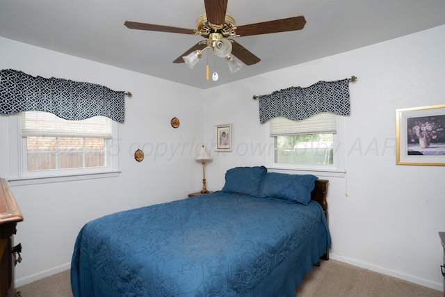 3406 Meadow Dr, Amarillo, TX 79109 - carpeted bedroom featuring baseboards and ceiling fan