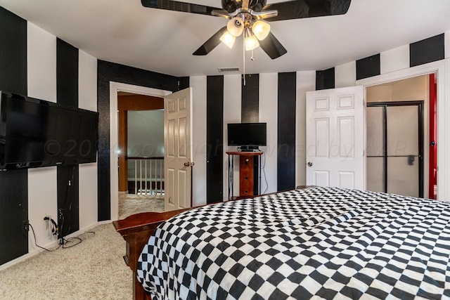 1204 University Pl, Borger, TX 79007 - carpeted bedroom with a ceiling fan