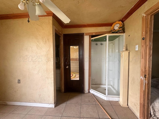 316 SE 21st Ave, Amarillo, TX 79109 - bathroom with crown molding and a stall shower