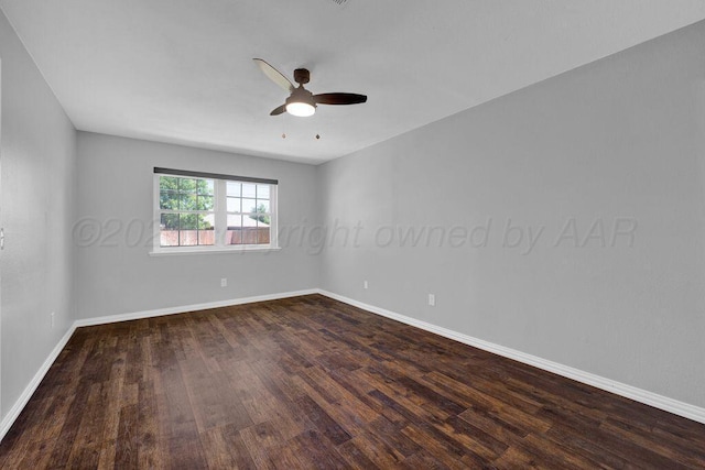7935 Mitcham Dr, Amarillo, TX 79121 - unfurnished room with a ceiling fan, wood finished floors, and baseboards