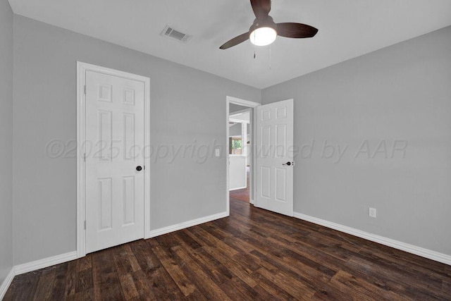7935 Mitcham Dr, Amarillo, TX 79121 - unfurnished bedroom featuring wood finished floors, baseboards, and ceiling fan