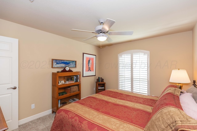 6504 Bayberry Ln, Amarillo, TX 79124 - bedroom with light colored carpet, baseboards, and ceiling fan