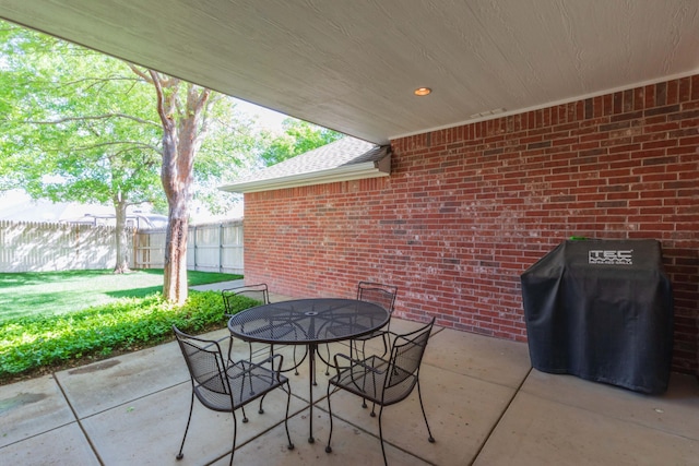 6504 Bayberry Ln, Amarillo, TX 79124 - view of patio featuring outdoor dining area and a grill