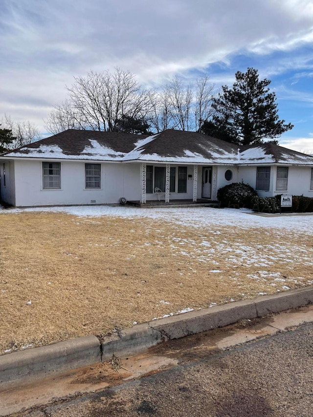 view of single story home