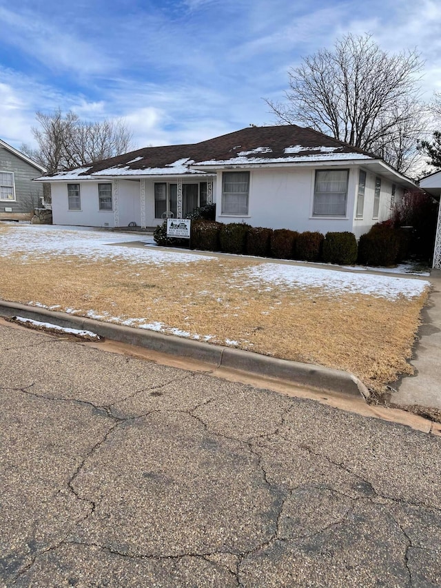 view of single story home