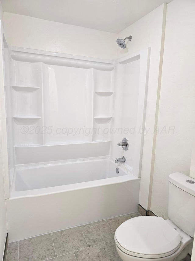 full bathroom with toilet and shower / bathtub combination