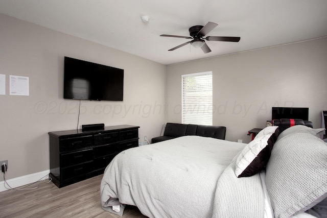3506 Stromberg Pl, Amarillo, TX 79121 - bedroom with light wood-type flooring and ceiling fan