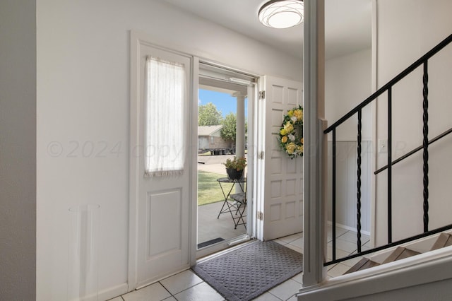 view of tiled entrance foyer