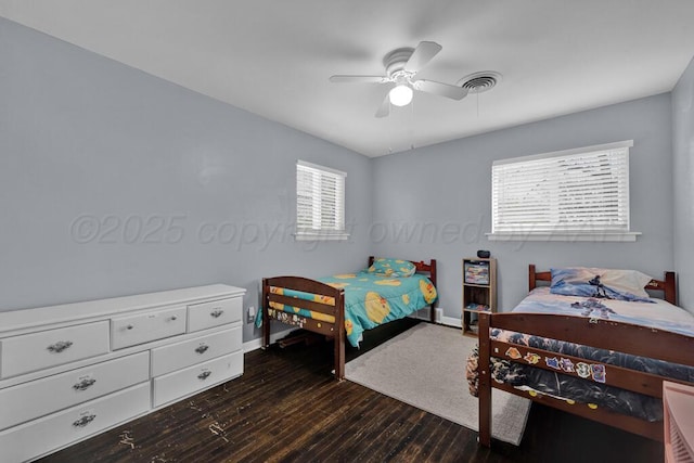 3412 Sunlite St, Amarillo, TX 79109 - bedroom featuring dark wood-style floors and a ceiling fan