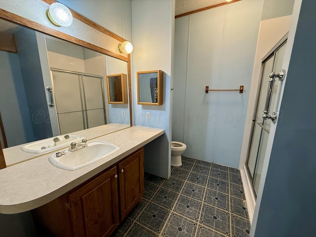 2700 Potter Dr, Amarillo, TX 79108 - full bath with vanity, a shower stall, and toilet