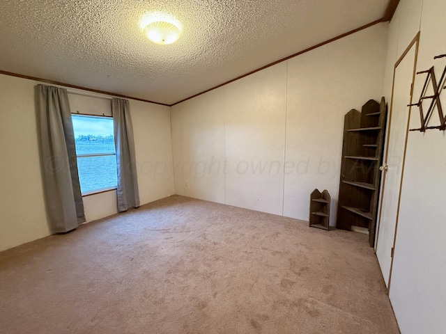 2700 Potter Dr, Amarillo, TX 79108 - empty room with crown molding, a textured ceiling, and carpet