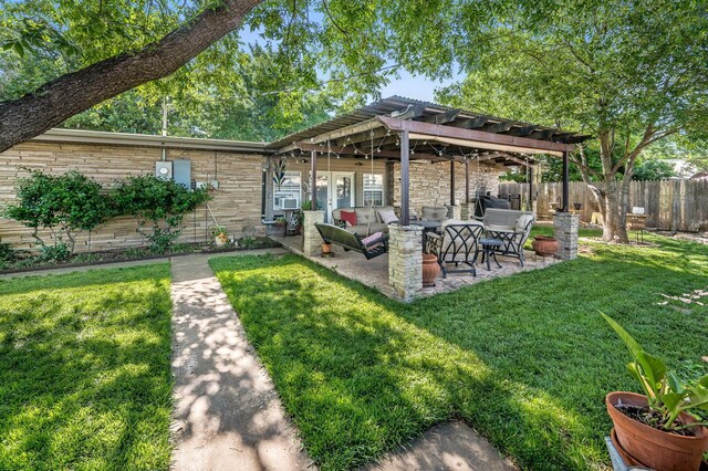 2229 Charles St, Pampa, TX 79065 - view of patio / terrace featuring a pergola