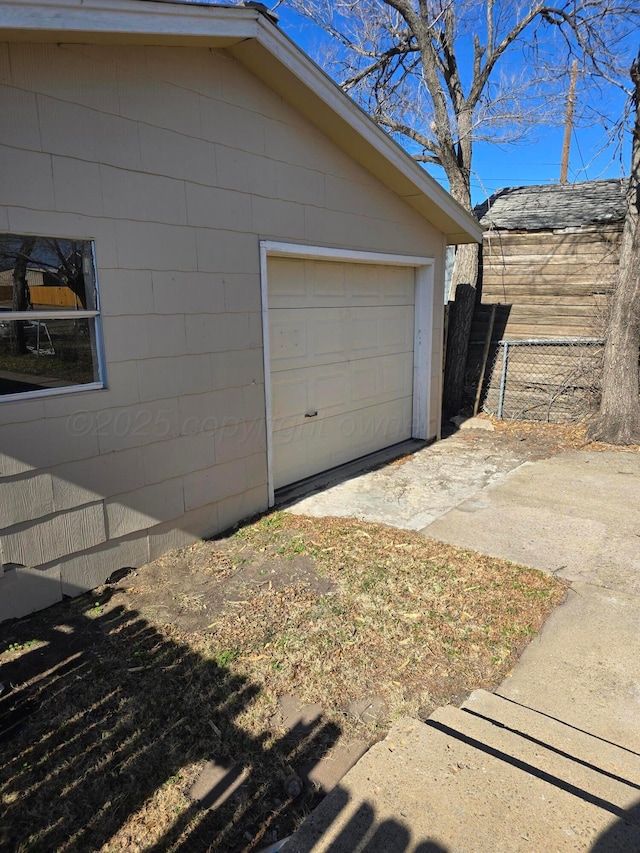 view of garage