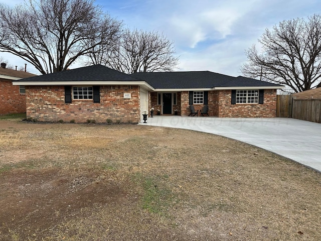 view of single story home