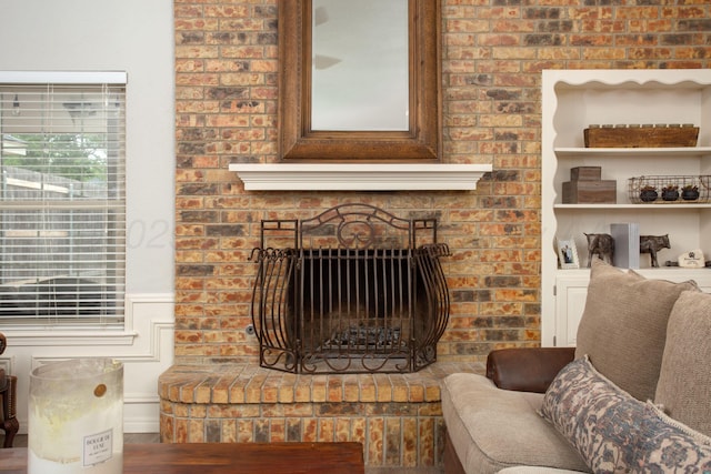 7133 Birkshire Dr, Amarillo, TX 79109 - living room with a fireplace and wood finished floors