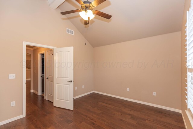 7414 Southbend Dr, Amarillo, TX 79119 - unfurnished bedroom featuring dark wood-style flooring and a ceiling fan