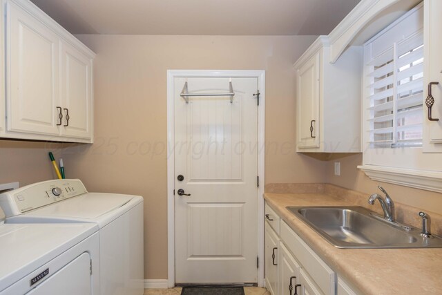 7414 Southbend Dr, Amarillo, TX 79119 - washroom featuring cabinet space and separate washer and dryer
