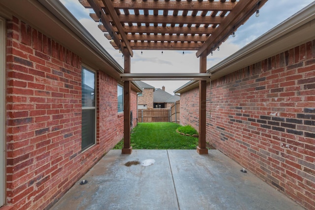 7901 Kingsgate Dr, Amarillo, TX 79119 - fenced backyard with a pergola and a patio