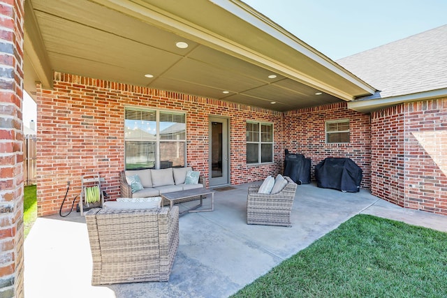 6107 Bowery, Amarillo, TX 79119 - view of patio / terrace with an outdoor living space
