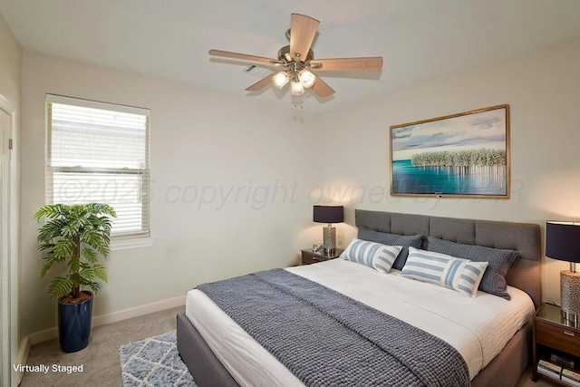 6107 Bowery, Amarillo, TX 79119 - bedroom with carpet floors, baseboards, and ceiling fan
