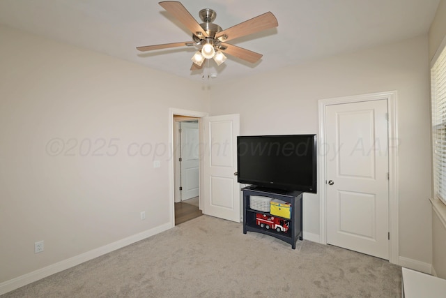 6107 Bowery, Amarillo, TX 79119 - unfurnished bedroom with carpet flooring, baseboards, and ceiling fan