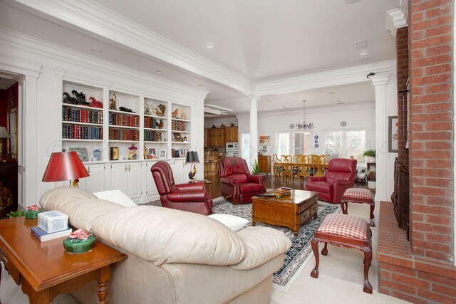 18 Cloister Pkwy, Amarillo, TX 79121 - living room with ornate columns and crown molding