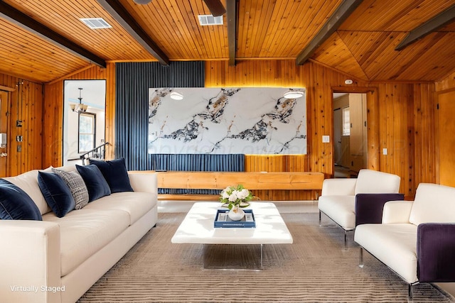 1802 Chama St, Amarillo, TX 79102 - living room with wooden walls and wooden ceiling