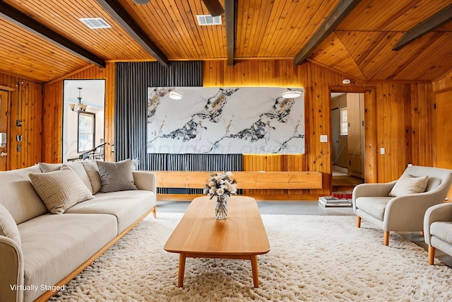 1802 Chama St, Amarillo, TX 79102 - living room with wooden walls and wooden ceiling