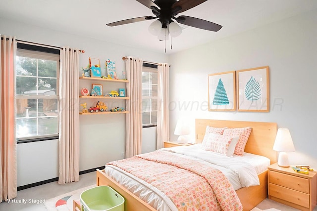 1802 Chama St, Amarillo, TX 79102 - bedroom with a ceiling fan
