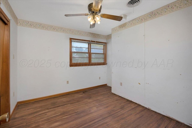 709 Franklin Ave, Panhandle, TX 79068 - unfurnished bedroom featuring wood finished floors, a closet, baseboards, and a ceiling fan