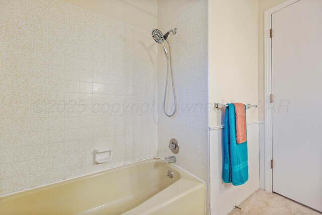 full bath featuring shower / bath combination