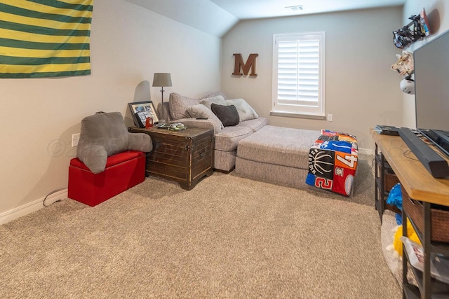 5904 Nancy Ellen St, Amarillo, TX 79119 - carpeted bedroom featuring lofted ceiling and baseboards