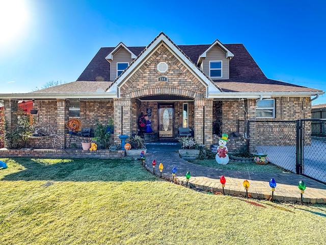 view of front facade featuring a front lawn