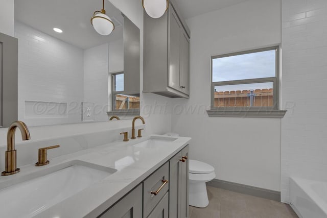 5505 Sheridan St, Amarillo, TX 79119 - bathroom with double vanity and toilet