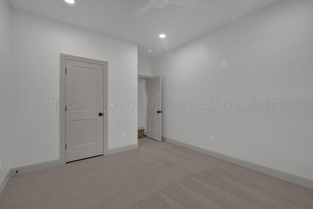 5505 Sheridan St, Amarillo, TX 79119 - unfurnished bedroom with carpet floors, recessed lighting, and ceiling fan