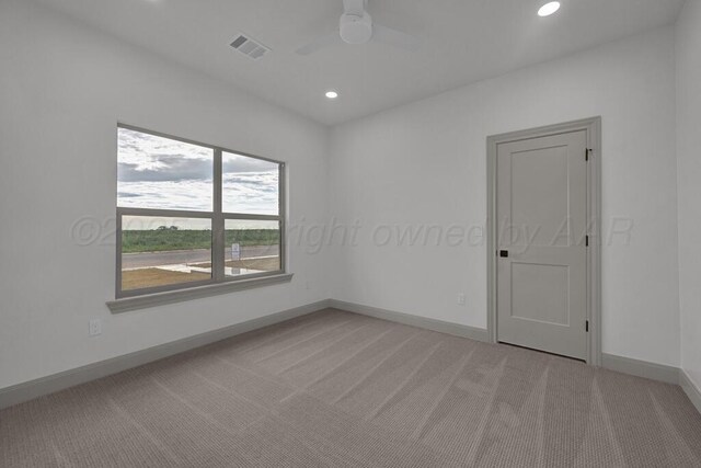 5505 Sheridan St, Amarillo, TX 79119 - unfurnished bedroom featuring carpet floors, a ceiling fan, and recessed lighting