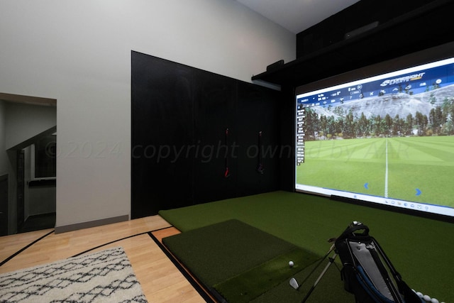 1600 S Milam St, Amarillo, TX 79102 - rec room featuring golf simulator and wood finished floors