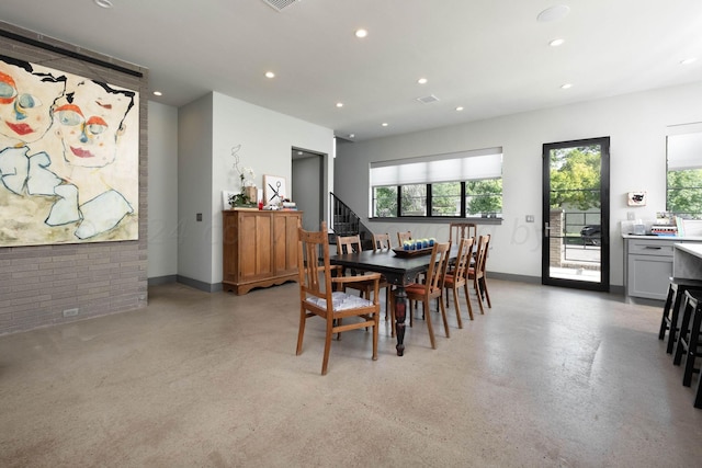 1600 S Milam St, Amarillo, TX 79102 - dining room featuring baseboards, recessed lighting, and finished concrete flooring