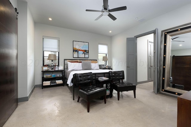 1600 S Milam St, Amarillo, TX 79102 - bedroom featuring baseboards, recessed lighting, and a ceiling fan