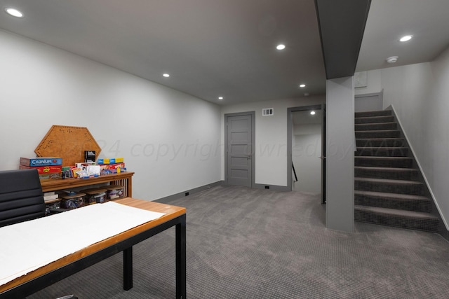 1600 S Milam St, Amarillo, TX 79102 - office area with carpet flooring, recessed lighting, and baseboards