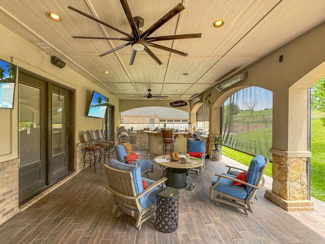 38 Merion Pl, Amarillo, TX 79124 - deck featuring ceiling fan